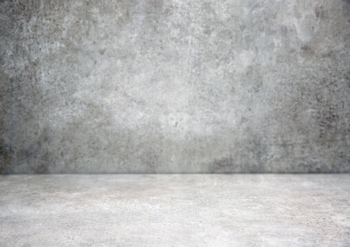 Grey Stone Grungy Stage,empty Room Background,free Space Interior.Cement Wall.Advertisement Design Studio.Modern Backdrop.