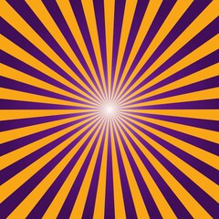Orange and purple Sunburst Pattern Background. Rays. Sunburst background. Vector illustration. Orange and purple radial Halloween background. Halftone background.