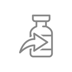 Medical ampoule and arrow line icon. Vaccine, collective immunity, immunization, serum symbol