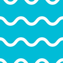 Blue and white wave pattern. Wave line pattern. Seamless wavy texture. Vector illustration.