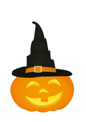 Halloween pumpkin on white background , vector