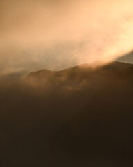 Sunrise over Misty mountains 