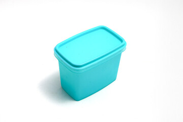 Plastic lunch box (jar or container) isolated on white background