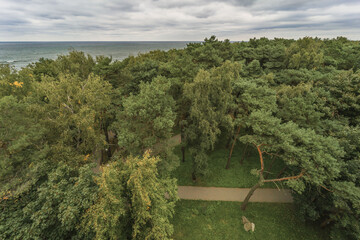 View of the park and the seaside