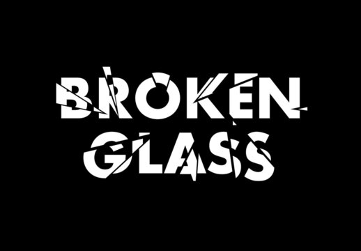 Artistic Broken Glass Text Effect Mockup