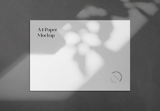 Grey Minimal A4 Paper Mockup