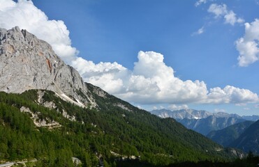 landscape with mountains and
clouds