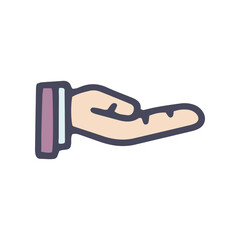 Fototapeta premium hand palm color vector doodle simple icon
