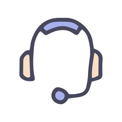headphones color vector doodle simple icon design