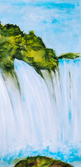 Wasserfall - Acryl Malerei