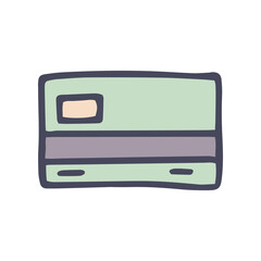 credit card color vector doodle simple icon