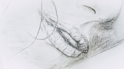 CloseUp Lippen - Kunst Sketch