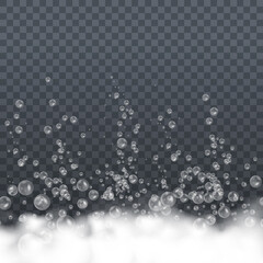 Symbol of purity. Bath laundry white bubbles, shampoo soap foam clean bubbling shiny washing hygiene detergent. 