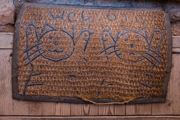 Welcome kitty cat feet wiper