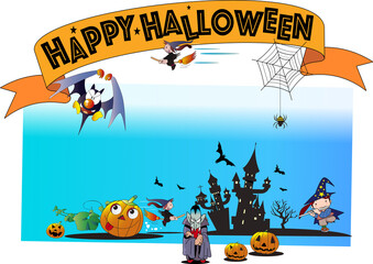 ハロウィーンのイラスト集、カボチャや悪魔,お化けなど