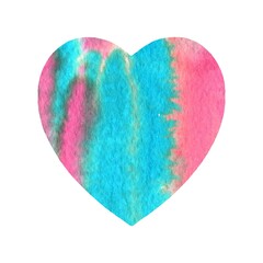 Watercolor heart color blue and pink. Hand painted illustrations, isolated, white background