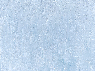 The background is light blue ice. Texture in section.