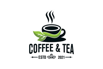 coffee tea logo simple vintage template vector illustration - Vector
