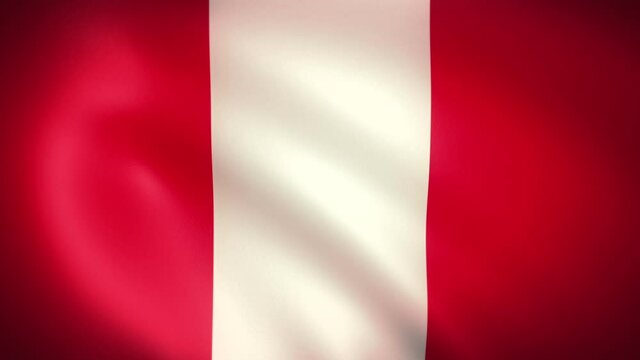 Flag of Peru Waving in the Wind (LOOP)