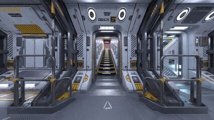Obraz premium 宇宙船内の風景