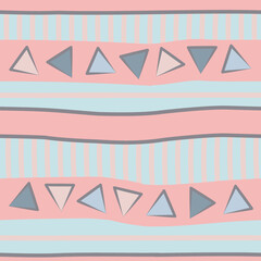 Obraz premium Vector triangle abstract pattern for kids. Perfect for greetings, invitations, manufacture wrapping paper, textile and web design. Vector pattern.