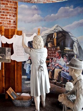 Richmond, California: Rosie the Riveter and World War II Home Front National Historical Park. Display at the  Visitor Education Center, located on the waterfront in Richmond, California.