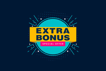 Vector Illustration Red Extra Bonus Label. Modern Web Banner Element
