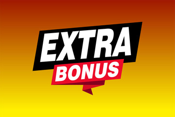 Vector Illustration Red Extra Bonus Label. Modern Web Banner Element