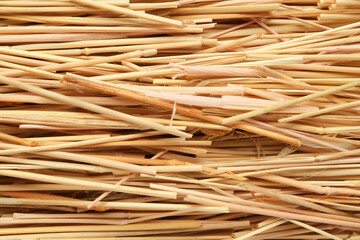 Closeup of dried hay as background, top view