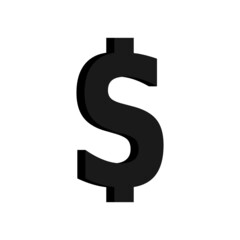 Dollar icon vector. 3d render isolated on white background.