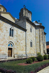 Fototapeta premium Medieval buildings at Manasija monastery, Serbia