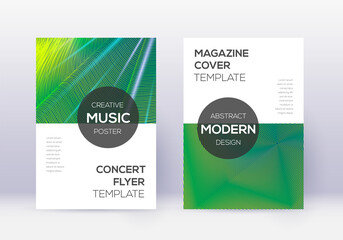 Modern cover design template set. Green abstract l