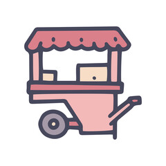 street food retail color vector doodle simple icon