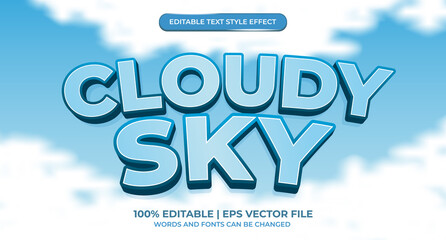 cloudy sky 3d editable text effect