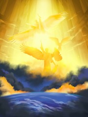 Obraz na płótnie Canvas Three Angels Messages of Revelation 14