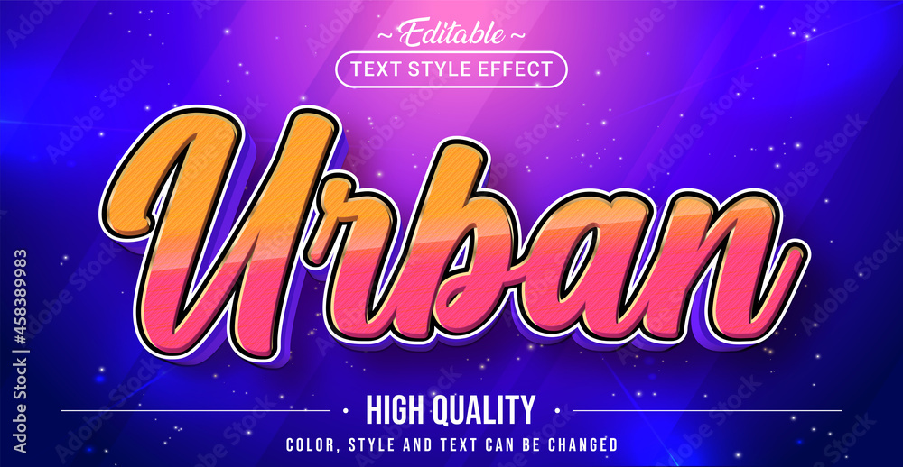 Poster Editable text style effect - Urban text style theme.
