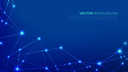 abstract vector blue background with stars polygons