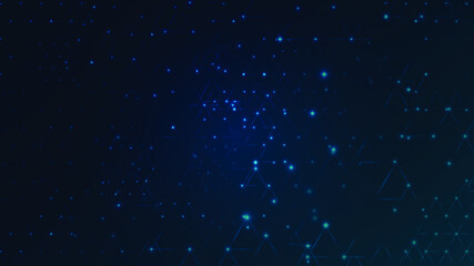 abstract polygon vector background with particles in dark blue , black