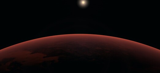 Obraz na płótnie Canvas Mars Planet, Picture of red planet - 3d representation