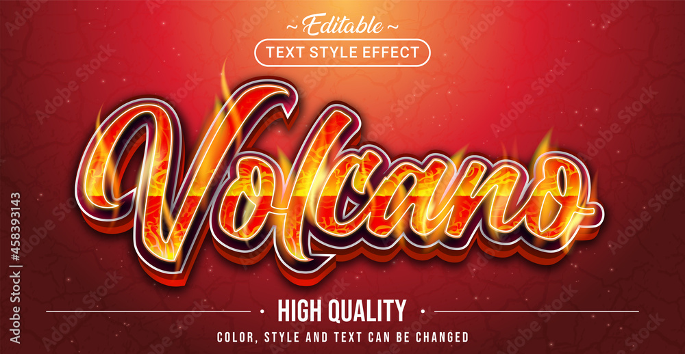 Poster Editable text style effect - Volcano text style theme.