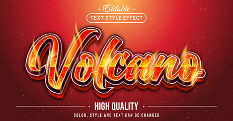 Editable text style effect - Volcano text style theme. - obrazy, fototapety, plakaty