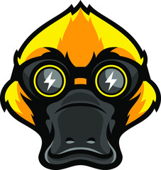 The Platypus Wearing the Welding Goggles with Lightning Bold Symbol