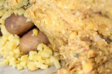 tasty and healthy Pulses yeast stock with potato