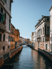 Obraz na płótnie Canvas Venice, Italy, Venice Canal, Italy Architecture, Italy Buildings, Blue Sky, Vacation, Europe, Venezia, Gondola, Holiday, Summer