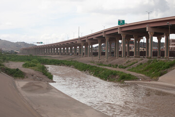The Rio Bravo is the natural border between Mexico and the United States in Ciudad Juarez.