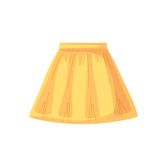 skirt for little girl. Yellow skirt isolated background vector illustration. Wardrobe icon, logo