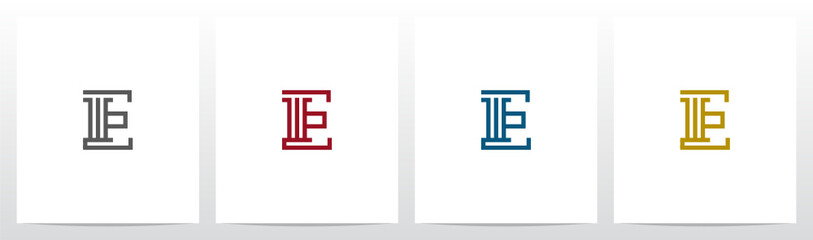 Pillar On Letter Logo Design E