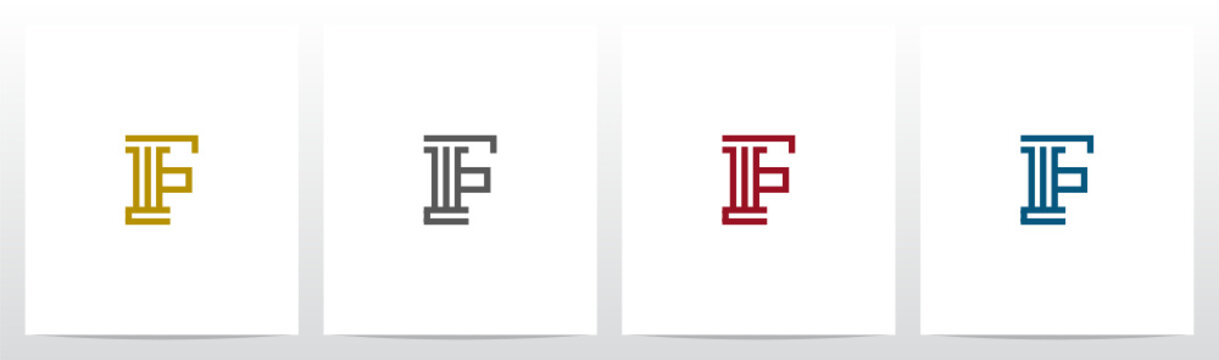 Pillar On Letter Logo Design F