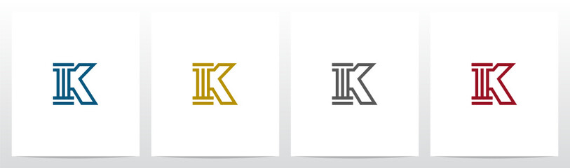 Pillar On Letter Logo Design K