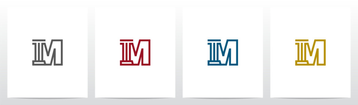 Pillar On Letter Logo Design M